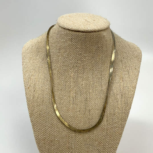 Designer J. Crew Gold-Tone Ring Clasp Fashionable Snake Chain Necklace image number 2
