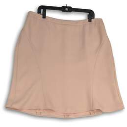 Talbots Womens Pink Flat Front Back Zip Short A-Line Skirt Size 16
