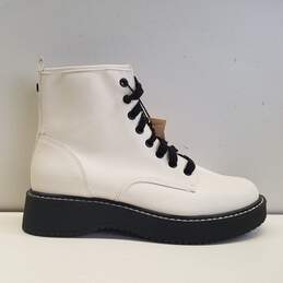 Madden NYC Nappa White Lace Up Boots Shoes Women's Size 9 M