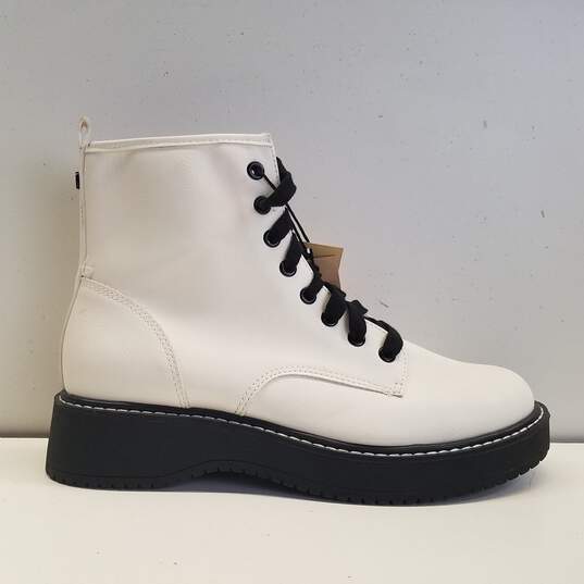 Madden NYC Nappa White Lace Up Boots Shoes Women's Size 9 M image number 1