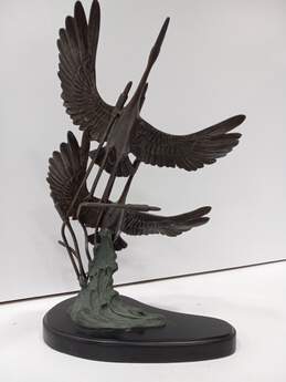 Vintage  Chinese Bronze Cranes in Flight Sculpture alternative image