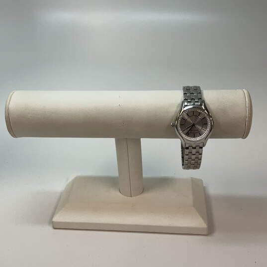 Designer Fossil BQ1590 Silver Tone Chain Strap Round Dial Analog Wristwatch image number 1