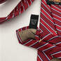 NWT Mens Red White Striped Four-In-Hand Keeper Loop Pointed Neck Tie image number 3