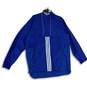 Adidas Mens Blue Athletics ID Woven 1/4 Zip Hooded Anorak Jacket Size XL image number 1