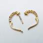 14K Gold Cubic Zirconia & Ruby Hoop Earrings Damage 1.9g image number 6