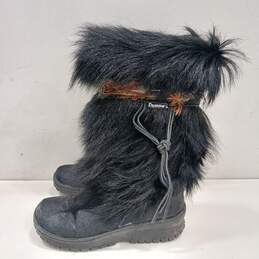 Bear Paw Women's Black Furry Boots Size 5