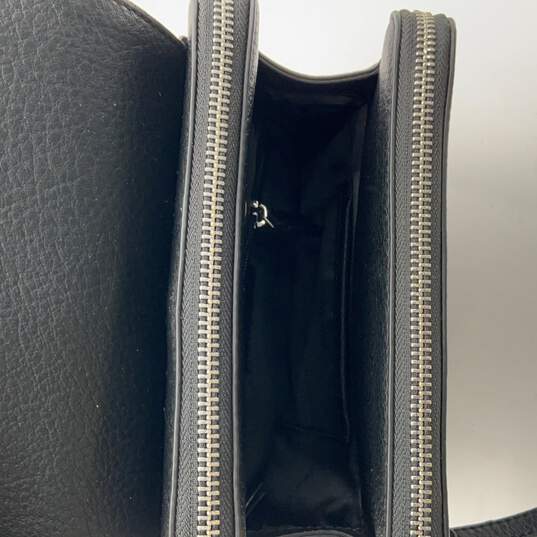 NWT Calvin Klein Womens Black Leather Adjustable Strap Backpack Messenger Bag image number 6