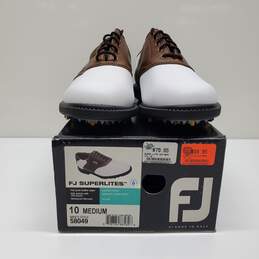 Foot Joy Superlites Brown/White Leather Golf Shoes Men's Size 10, Used alternative image