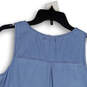 NWT Womens Blue Scoop Neck Sleeveless Side Button Tank Top Size Small image number 4