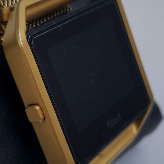 Fitbit Blaze Fitness Tracker Smart Watch with custom gold tone bracelet case image number 4