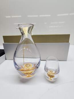 Just Funky Crystal and Gold Foil Japanese Wine Glasses Set alternative image