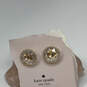 Designer Kate Spade Gold-Tone Cubic Zirconia Flower Shape Stud Earrings image number 1