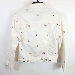Levi's Women White Embroidered Jean Jacket XXS alternative image