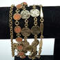 Designer Lucky Brand Gold-Tone Crystal Stone Multi Strand Chain Bracelet image number 3