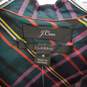 J. Crew Green Plaid Patterned Button Up Shirt WM Size 4 NWT image number 3