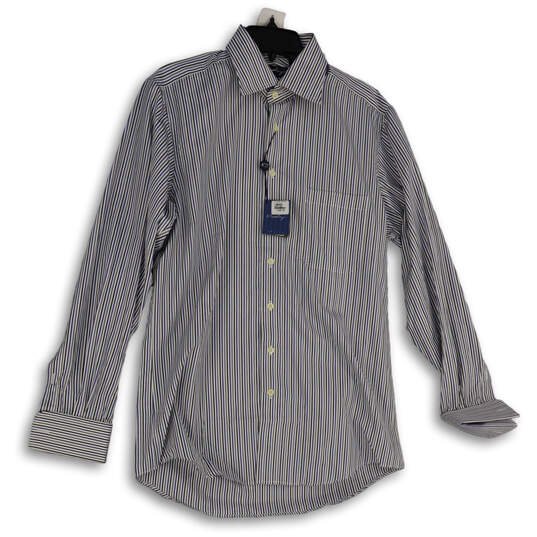 NWT Mens Blue Striped Spread Collar Long Sleeve Button-Up Shirt Size 15.5 L image number 1