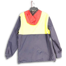 Womens Multicolor Long Sleeve Half Zip Hooded Windbreaker Jacket Size Medium alternative image