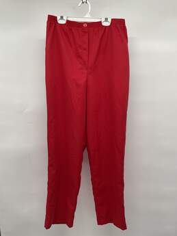 Erin London Womens Red Flat Front Straight Leg Chino Pants Sz M T-0545537-H