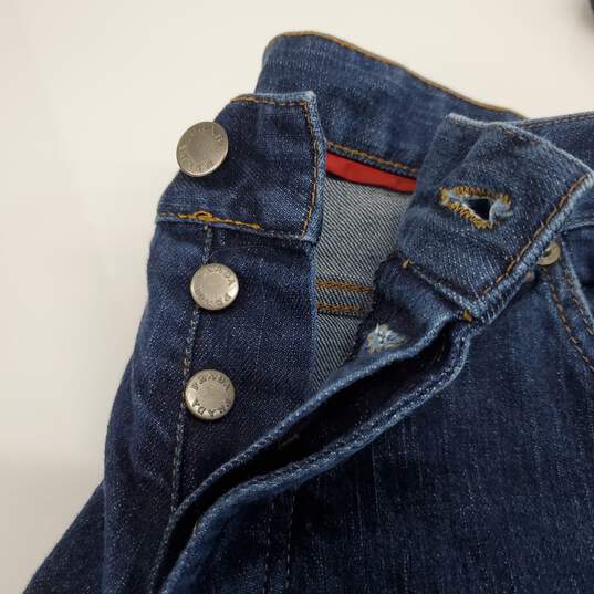 Prada Blue Denim Button Fly Jeans Tapered Fit Men's Size 36 - AUTHENTICATED image number 5