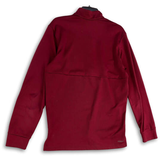 Mens Purple Long Sleeve 1/4 Zip Activewear Pullover Sweatshirt Size Medium image number 2