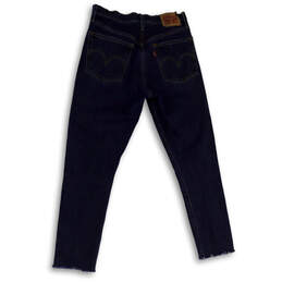 Womens Blue Denim Dark Wash Pockets Stretch Straight Leg Jeans Size W27xL28 alternative image