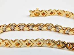 10K Yellow Gold 0.45 CTTW Diamond XO Tennis Bracelet 8.3g alternative image