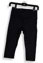 Womens Black Elastic Waist Pockets Stretch Pull-On Capri Leggings Size XS image number 1