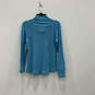NWT Womens Blue Long Sleeve MocK Neck Pullover Activewear T-Shirt Size XL image number 2