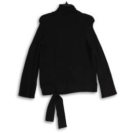 Womens Black Turtleneck Long Sleeve Side Knot Pullover Sweater Size Large alternative image