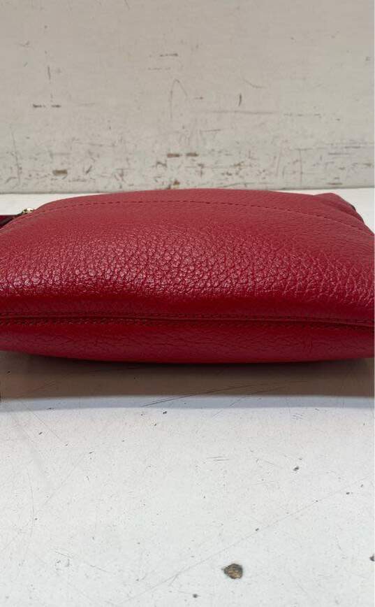 Kate Spade Red Pebbled Leather Zip Crossbody Bag image number 3