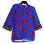 Womens Multicolor Tamuri Floral Beaded 3/4 Sleeve Pullover Tunic Top Sz PXS image number 2