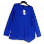 NWT Womens Blue Overlay Long Sleeve Scoop Neck Pullover Tunic Top Size XL image number 3