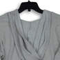 Womens Gray Long Sleeve Drawstring Logo Pullover Hoodie Size Small image number 4