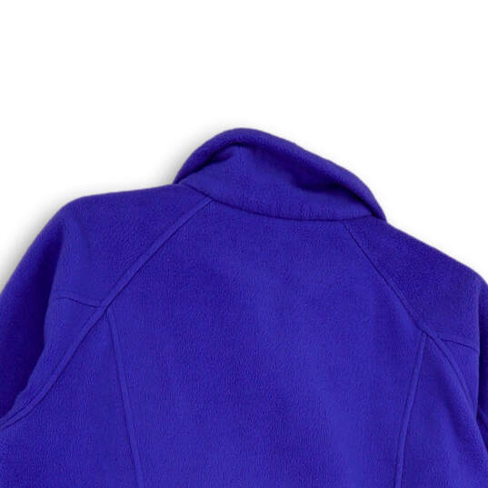 Womens Purple Collared Long Sleeve Fleece Full-Zip Jacket Size Medium image number 4