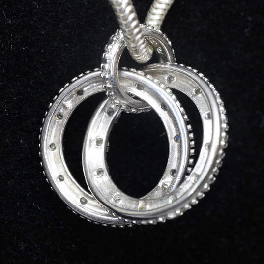 Sterling Silver Diamond Accent Pendant Necklace (17.5in) - 10.2g image number 3