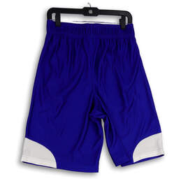 NWT Mens Blue White Flat Front Elastic Waist Athletic Shorts Size Medium alternative image