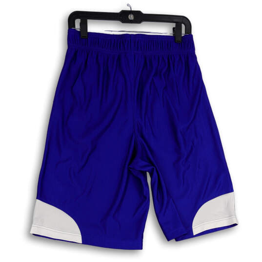 NWT Mens Blue White Flat Front Elastic Waist Athletic Shorts Size Medium image number 2
