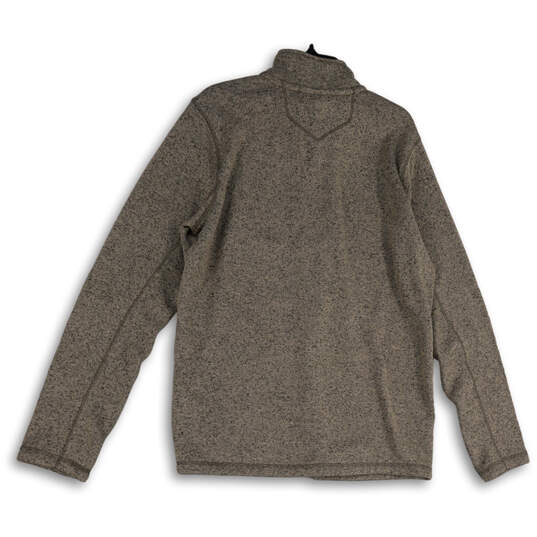 Mens Brown Gray Regular Fit Long Sleeve 1/4 Zip Pullover Sweater Size TL image number 2