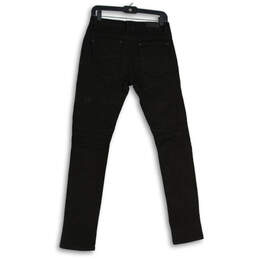 Mens Black Denim Dark Wash 5-Pocket Design Skinny Leg Jeans Size 30x31 alternative image