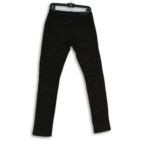 Mens Black Denim Dark Wash 5-Pocket Design Skinny Leg Jeans Size 30x31 image number 2
