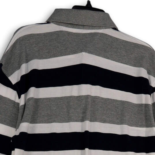 NWT Mens Multicolor Striped Long Sleeve Spread Collar Polo Shirt Size L image number 4