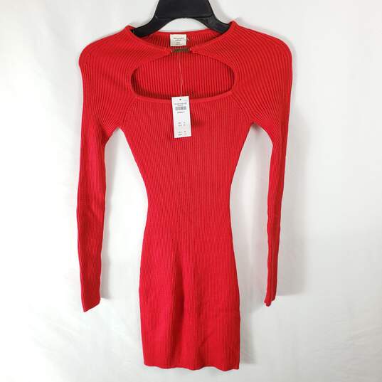 Abercrombie & Fitch Women Red Knit Dress XXS NWT image number 4