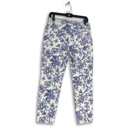 NWT Talbots Womens Blue White Denim Floral Slim Fit Skinny Jeans Size 6P alternative image