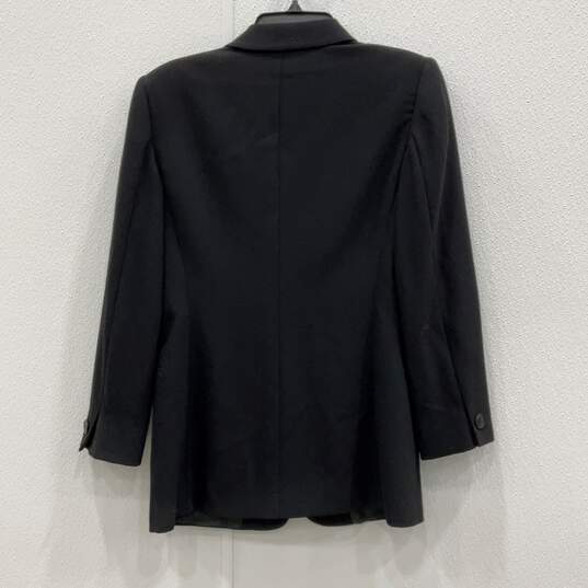 Giorgio Armani Womens Black Notch Lapel Three Button Blazer Size 4 W/COA image number 2
