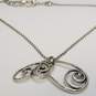 Brighton Silver Tone Rock & Roll Scroll Pendant 18inch Necklace W/Bag 16.8g image number 4