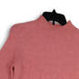 Womens Pink Knitted Long Sleeve Mock Neck Pullover Sweater Size Small image number 3