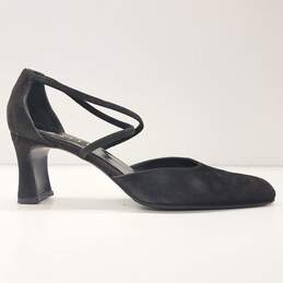 Amalfi Black Suede Strap Sandal Pump Heels Shoes Size 7.5 B alternative image
