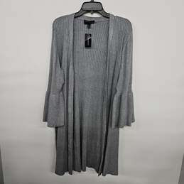 Gray 3/4th Bell Sleeve Open Front Cardigan