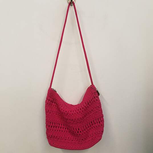 The Sak Crochet Shoulder Knit Bag Pink image number 2