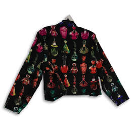 Womens Black Pink Printed Long Sleeve Cropped Jacket Size 22/24 alternative image
